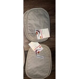 KitchenAid Pot Holder Set 2 Pack Light Gray Textured Silicone Grip 7x10 Inch NEW